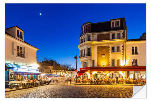 Wandsticker Place du Tertre auf dem Montmartre in Paris