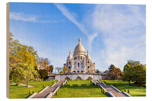 Holzbild Sacré Coeur auf dem Montmartre in Paris