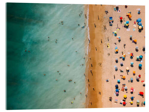 Tableau en verre acrylique Vue aérienne d'une plage au Portugal