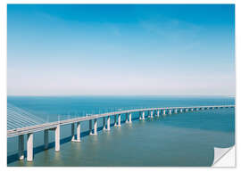 Naklejka na ścianę Aerial view of the Vasco da Gama bridge to Lisbon