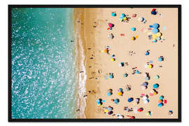 Gerahmter Kunstdruck Vogelperspektive von Leuten im Sommerurlaub