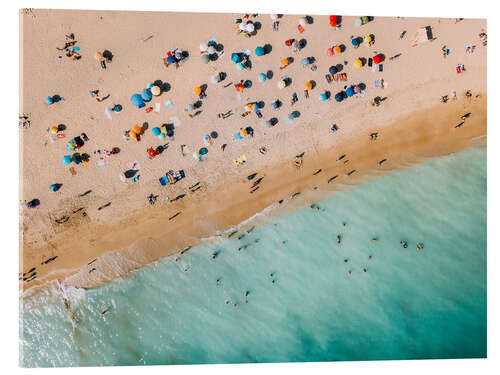 Acrylglasbild Urlauber am Strand in Lagos, Portugal