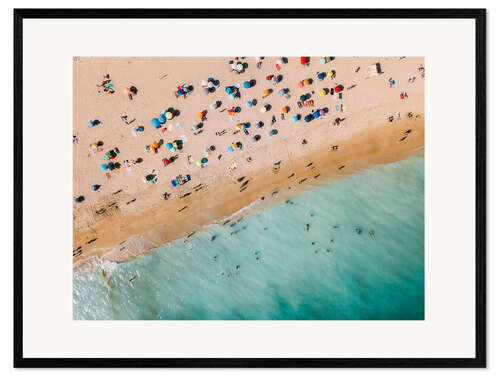 Framed art print Vacationers on the beach in Lagos, Portugal