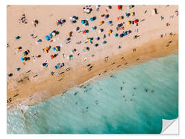 Selvklebende plakat Vacationers on the beach in Lagos, Portugal