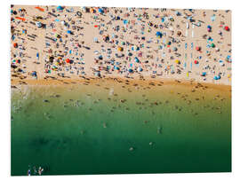 Foam board print Overcrowded sandy beach of Algarve