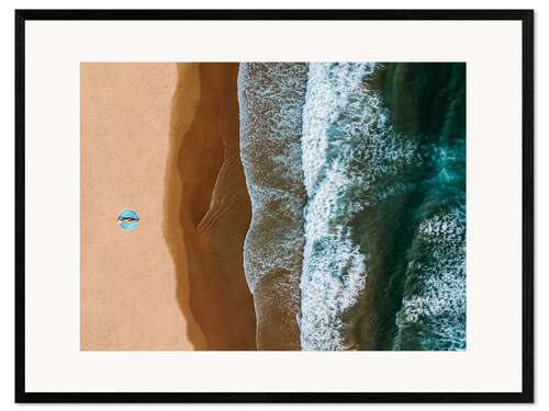 Plakat artystyczny premium w ramie Relaxing on a lonely sandy beach