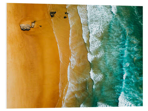 Foam board print Turquoise ocean waves and tropical sand beach