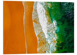 Gallery print Ocean waves and sand beach in Portugal