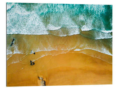 Gallery print Blue Ocean Waves And Beautiful Sandy Beach in Portugal