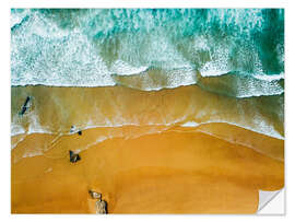 Vinilo para la pared Las olas del mar y la playa de arena en Portugal