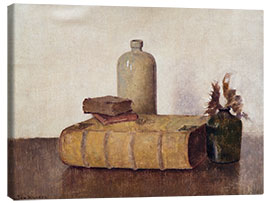 Canvastavla still life with three books