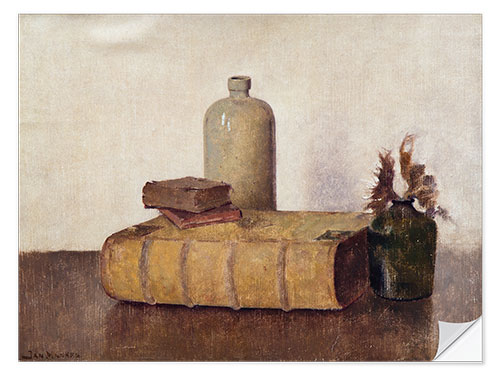 Wall sticker still life with three books