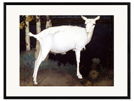 Framed art print Young white goat