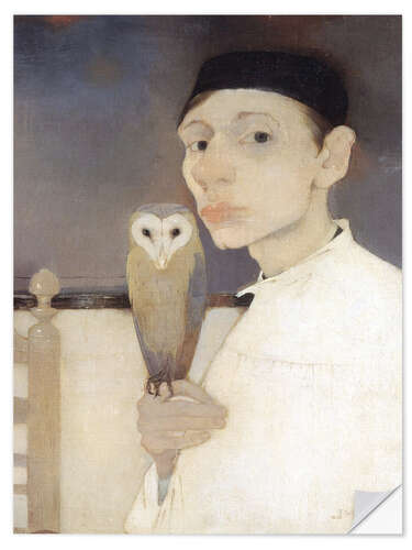 Selvklebende plakat Self-Portrait with Owl