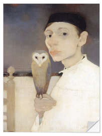 Selvklæbende plakat Self-Portrait with Owl