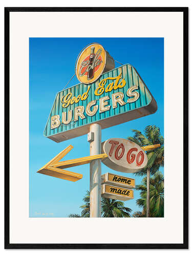 Kehystetty taidepainatus Good Eats Burgers