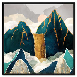 Gerahmter Kunstdruck Goldener Wasserfall