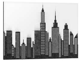 Magnettafel Schwarzweiss-Skizze von New- York CitySkyline