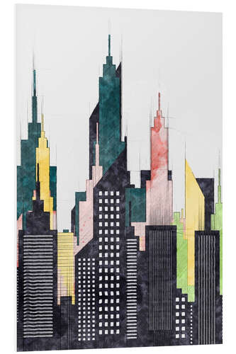 PVC-taulu Colorful City Of New York City Sketch