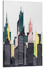 Magnettafel Bunte Stadt von New York City Sketch