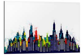 Aluminium print New York City, Colourful Skyline