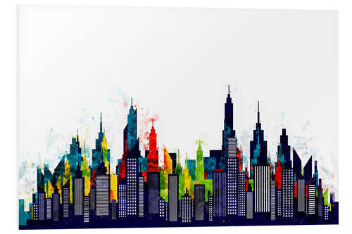 Foam board print New York City, Colourful Skyline