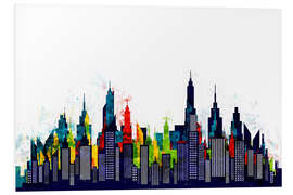 Foam board print New York City, Colourful Skyline