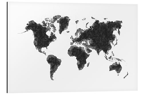 Aluminiumtavla Map Of The World Sketch