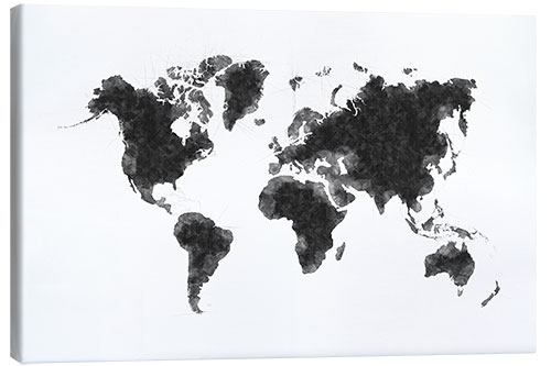 Canvastavla Map Of The World Sketch