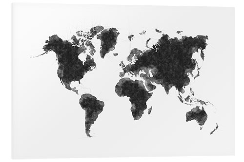 PVC print Map Of The World Sketch