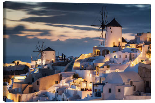 Leinwandbild Windmühlen auf Santorini