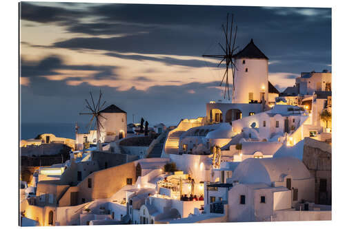 Cuadro de plexi-alu Windmills on Santorini