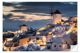 Naklejka na ścianę Windmills on Santorini