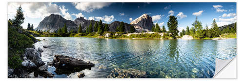 Självhäftande poster Dolomites - Limides lake