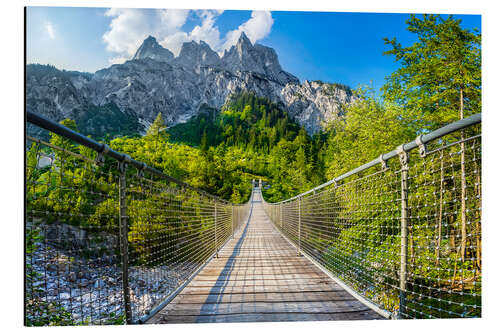 Tableau en aluminium Pont suspendu dans le parc national de Berchtesgaden