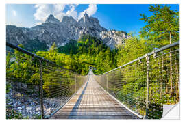 Vinilo para la pared Suspension bridge in Berchtesgaden National Park