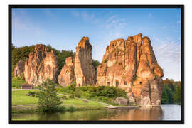 Gerahmter Kunstdruck Glühende Externsteine