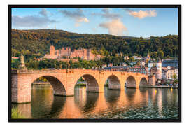 Gerahmter Kunstdruck Heidelberg Alte Brücke und Schloss