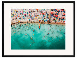 Gerahmter Kunstdruck Bunter Sommer am Strand