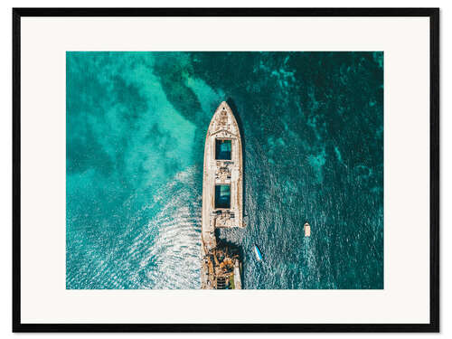 Stampa artistica con cornice The Shipwreck And The Ocean