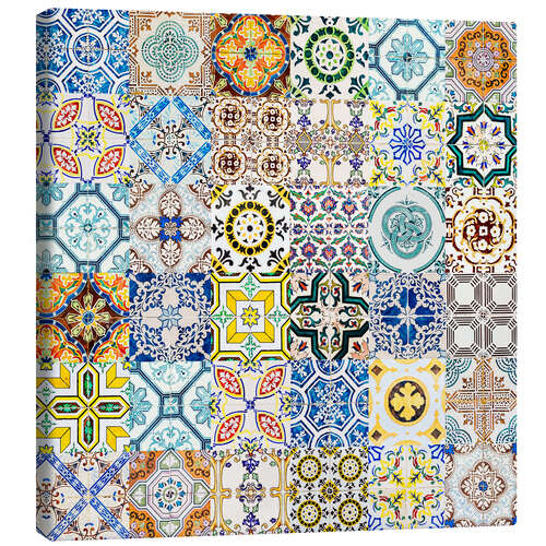 Canvas print Azulejos ceramic wall in Lisbon