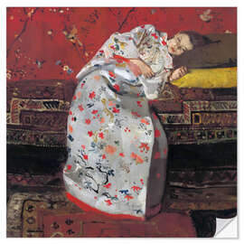 Wandsticker Mädchen im Kimono