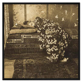 Gerahmter Kunstdruck Mädchen in einem Kimono