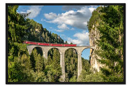 Gerahmter Kunstdruck Landwasser Viadukt Glacier Express