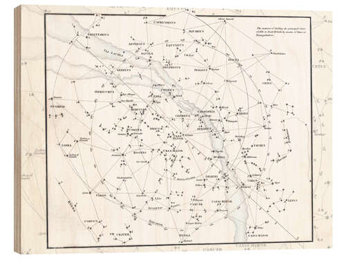 Tableau en bois Planche de l'Atlas Céleste 29