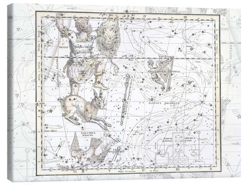 Canvastavla Constellations of Eridanus, Orion, Lepus, Plate 24