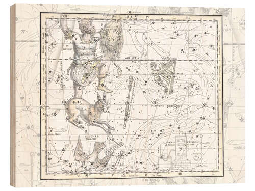 Holzbild Konstellationen des Eridanus, Orion, Lepus, Platte 24