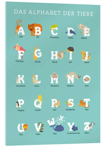 Acrylic print Animal Alphabet (german)