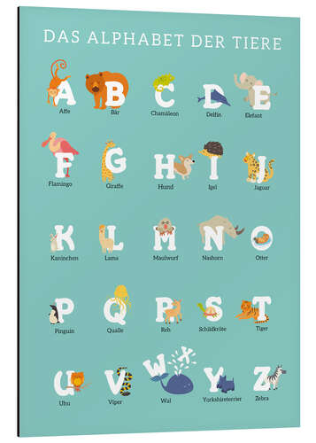 Aluminium print Animal Alphabet (german)