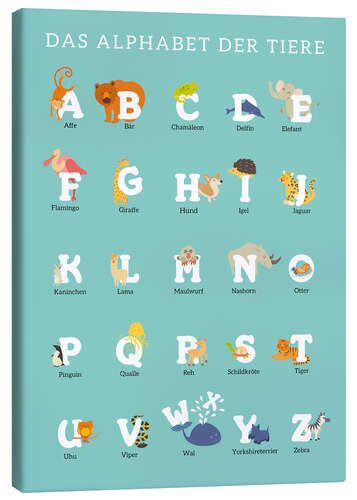 Canvas print Animal Alphabet (german)